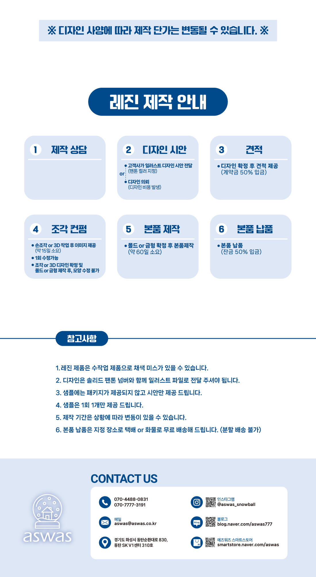 레진 제작안내